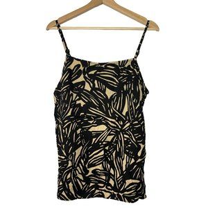 Gap Maternity Black & Tan Abstract Tank Top Size M